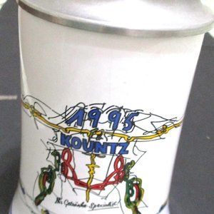 Vintage German beer stein  pewter lid Sohm 7 inches. Like new